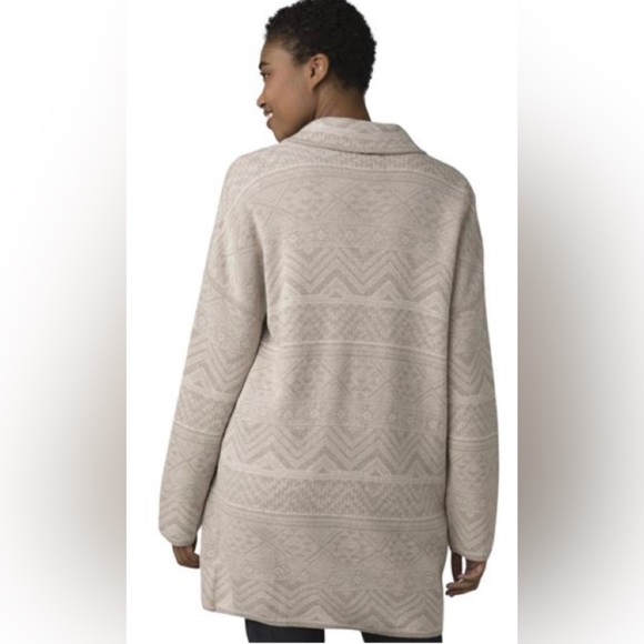 prAna Sevie Cardigan - Women's , Color: Pebble Grey Intarsia (008) - Picture 4 of 4